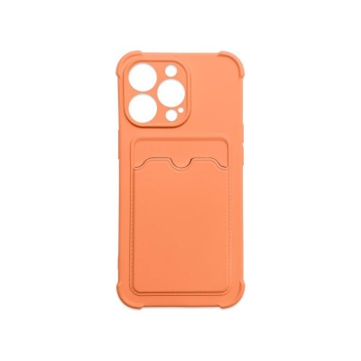 Husa Premium, iPhone 13 Cu Protectie Camera, Colturi Intarite, Suport Card, Orange